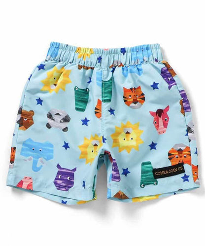 動物剪紙圖案 平角 防曬 泳褲