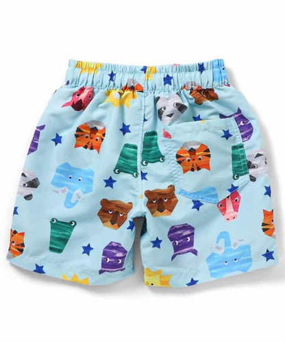 動物剪紙圖案 平角 防曬 泳褲