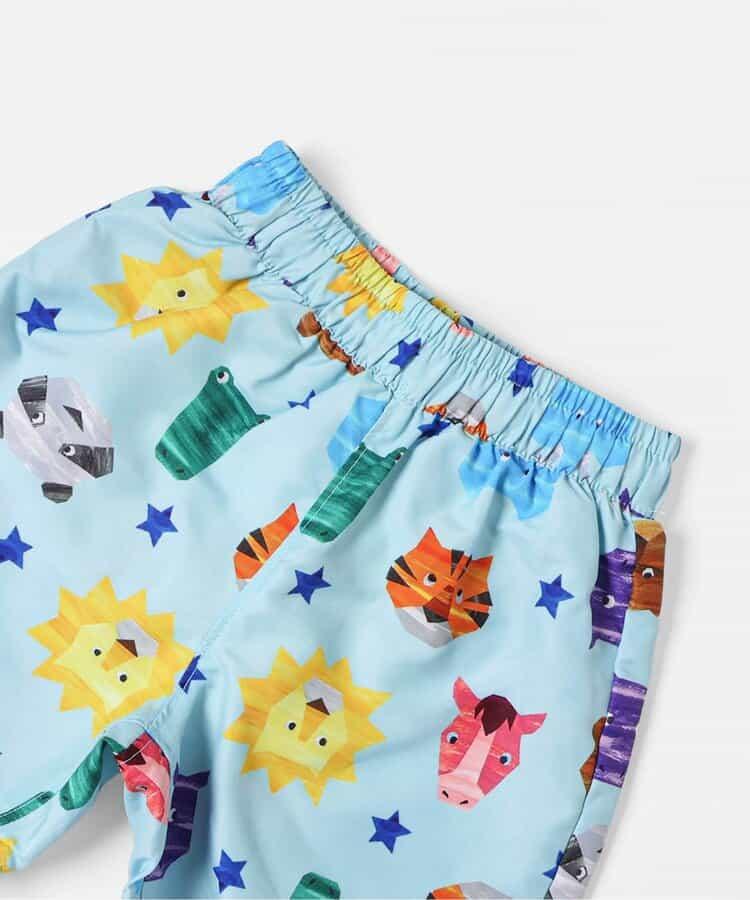 動物剪紙圖案 平角 防曬 泳褲