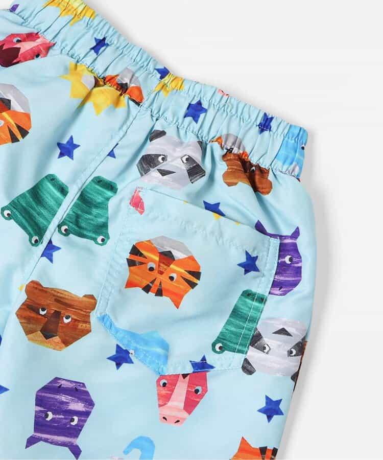 動物剪紙圖案 平角 防曬 泳褲