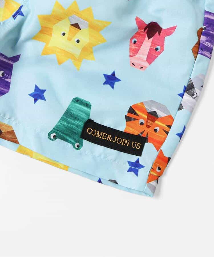 動物剪紙圖案 平角 防曬 泳褲