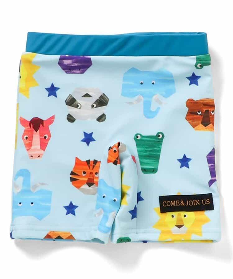 動物剪紙圖案 平角 防曬 泳褲