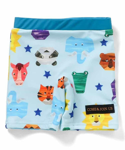 動物剪紙圖案 平角 防曬 泳褲