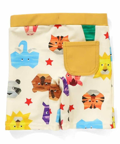 動物剪紙圖案 平角 防曬 泳褲