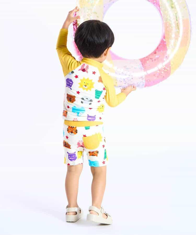 動物剪紙圖案 平角 防曬 泳褲