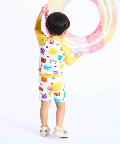 動物剪紙圖案 平角 防曬 泳褲