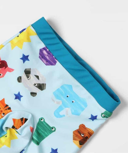 動物剪紙圖案 平角 防曬 泳褲