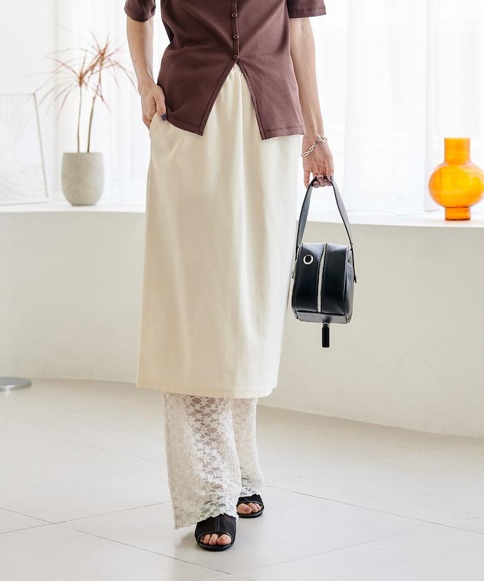 花朵蕾絲打底褲＋半身裙套裝