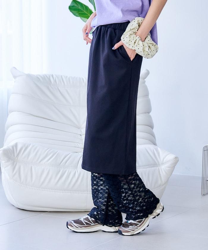 花朵蕾絲打底褲＋半身裙套裝