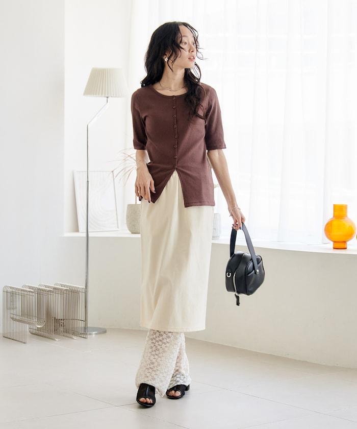 花朵蕾絲打底褲＋半身裙套裝