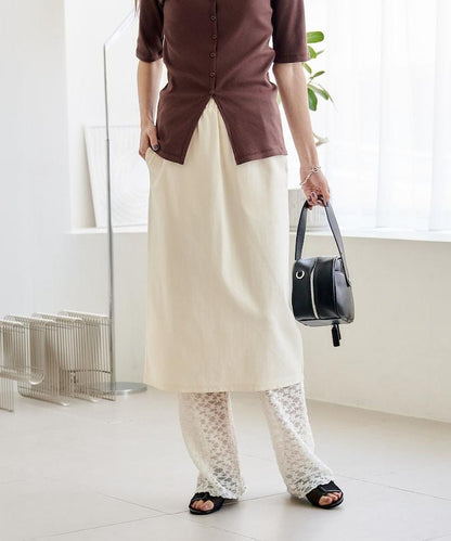 花朵蕾絲打底褲＋半身裙套裝