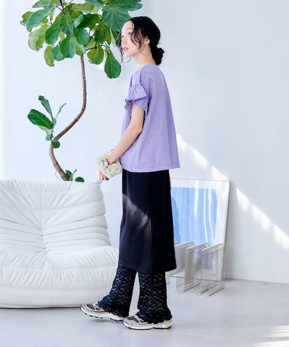 花朵蕾絲打底褲＋半身裙套裝