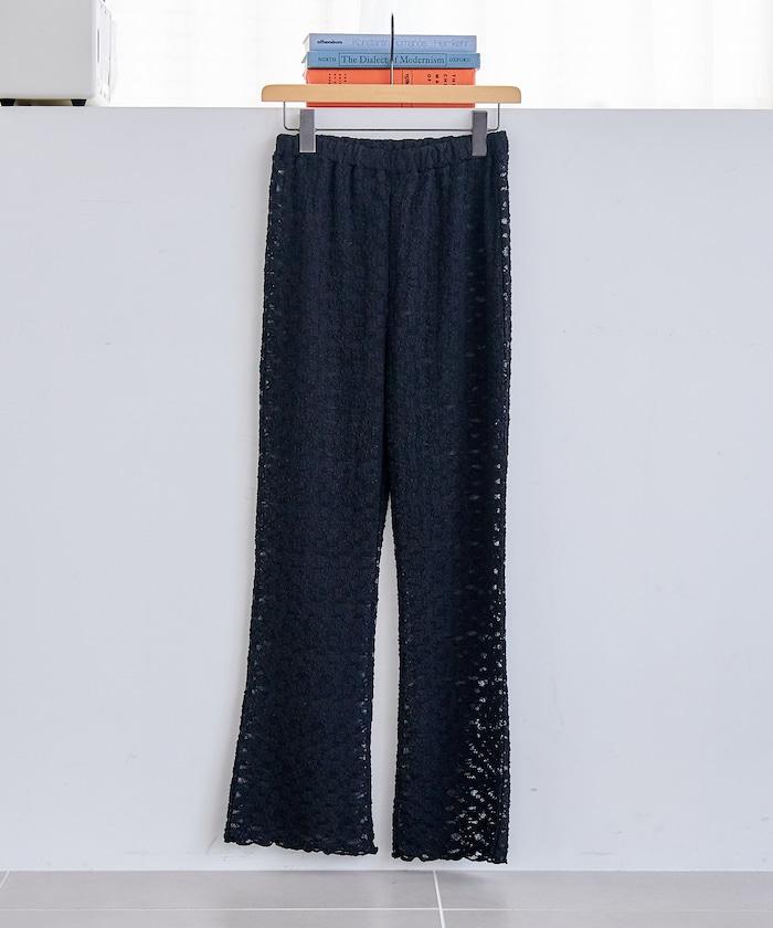 花朵蕾絲打底褲＋半身裙套裝