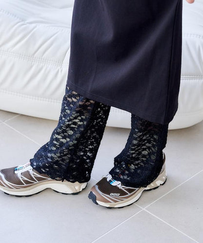 花朵蕾絲打底褲＋半身裙套裝