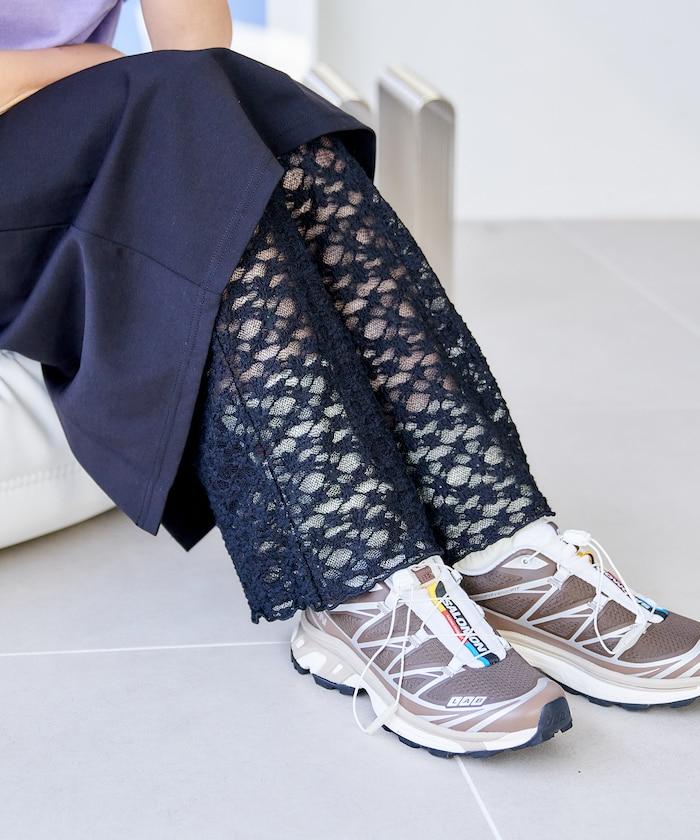 花朵蕾絲打底褲＋半身裙套裝