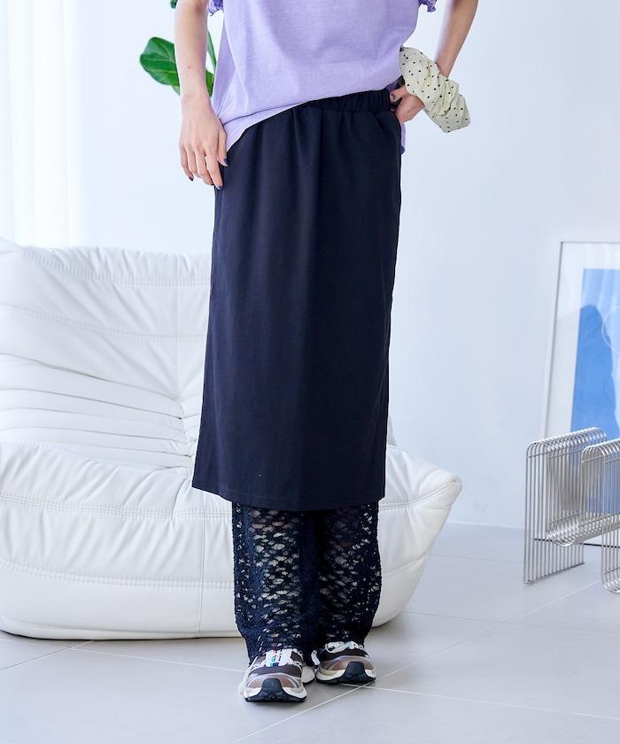 花朵蕾絲打底褲＋半身裙套裝