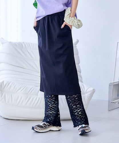 花朵蕾絲打底褲＋半身裙套裝