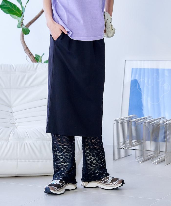 花朵蕾絲打底褲＋半身裙套裝