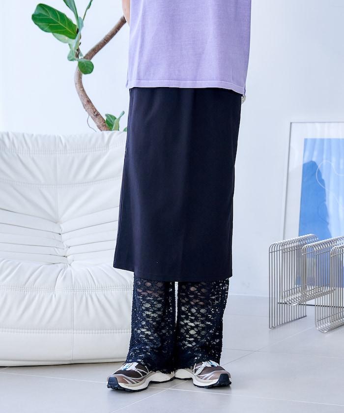 花朵蕾絲打底褲＋半身裙套裝