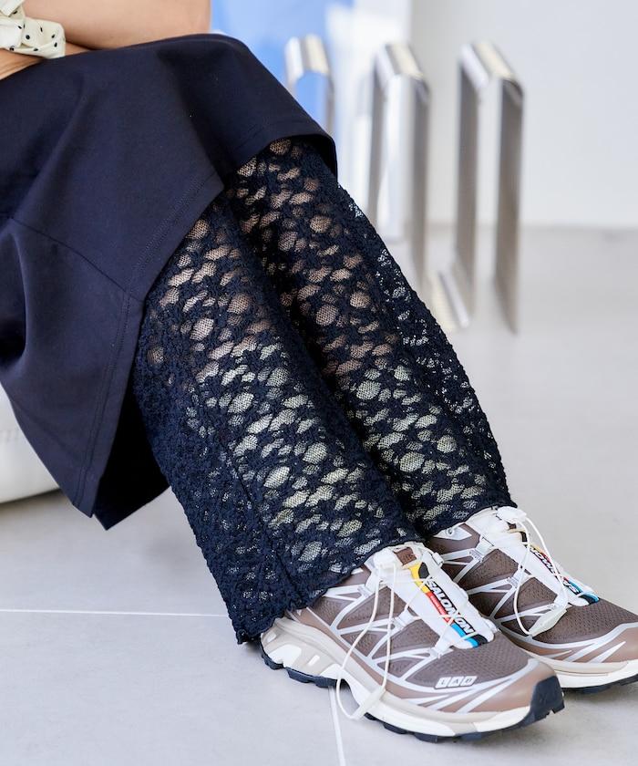 花朵蕾絲打底褲＋半身裙套裝