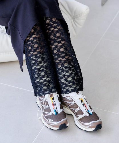 花朵蕾絲打底褲＋半身裙套裝