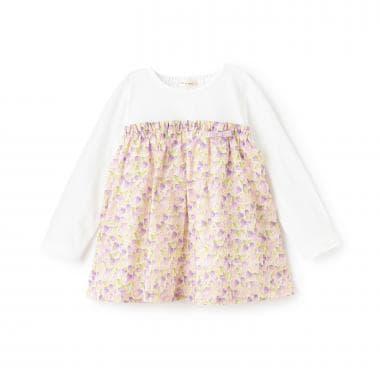 花卉圖案長袖 長款上衣