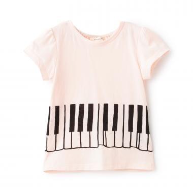 鋼琴圖案短袖T恤