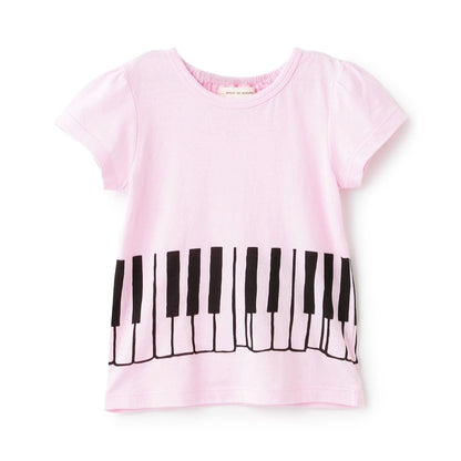 鋼琴圖案短袖T恤