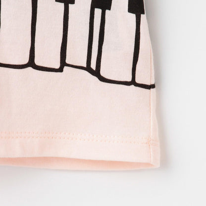 鋼琴圖案短袖T恤