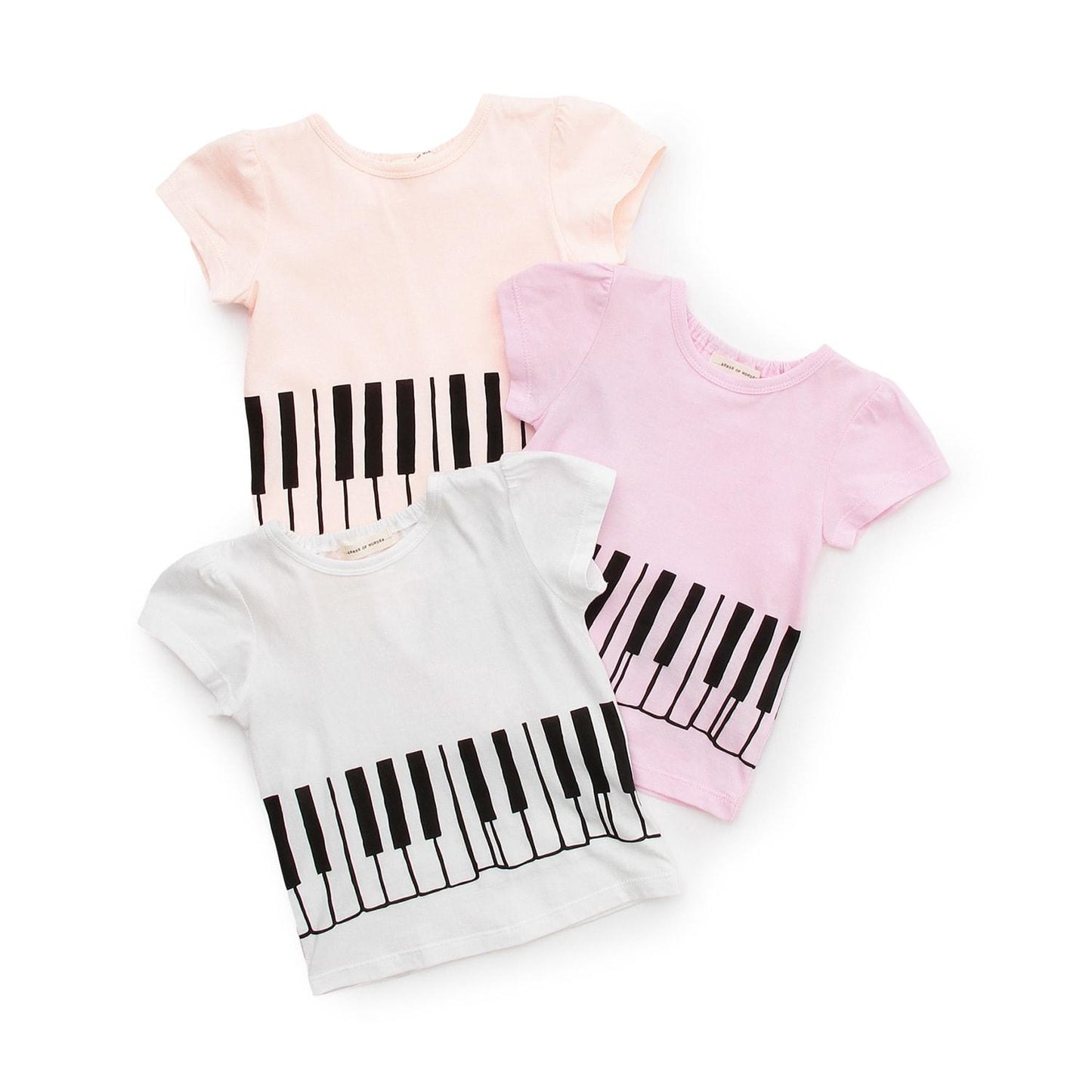 鋼琴圖案短袖T恤