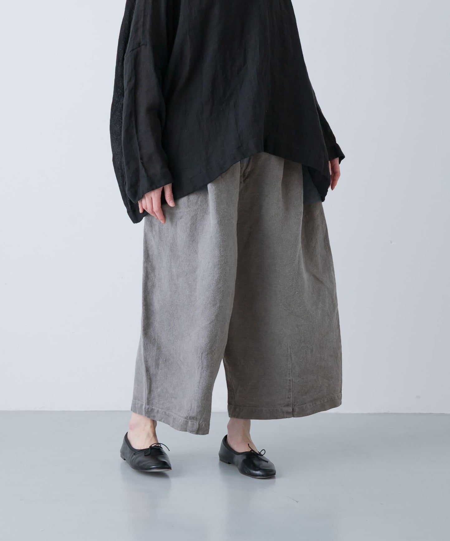 MITTAN 拉絨大麻面料 闊腿褲