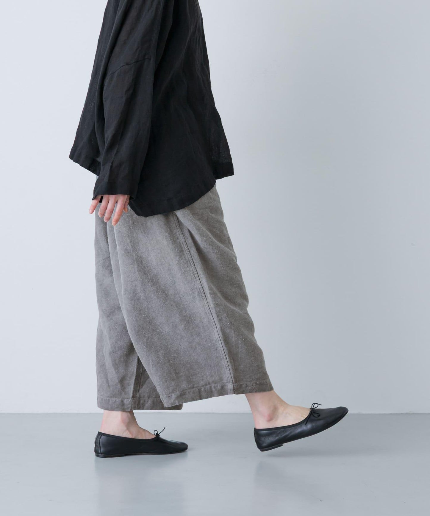 MITTAN 拉絨大麻面料 闊腿褲