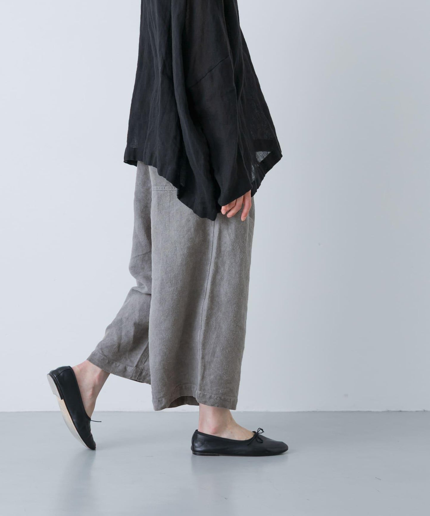 MITTAN 拉絨大麻面料 闊腿褲