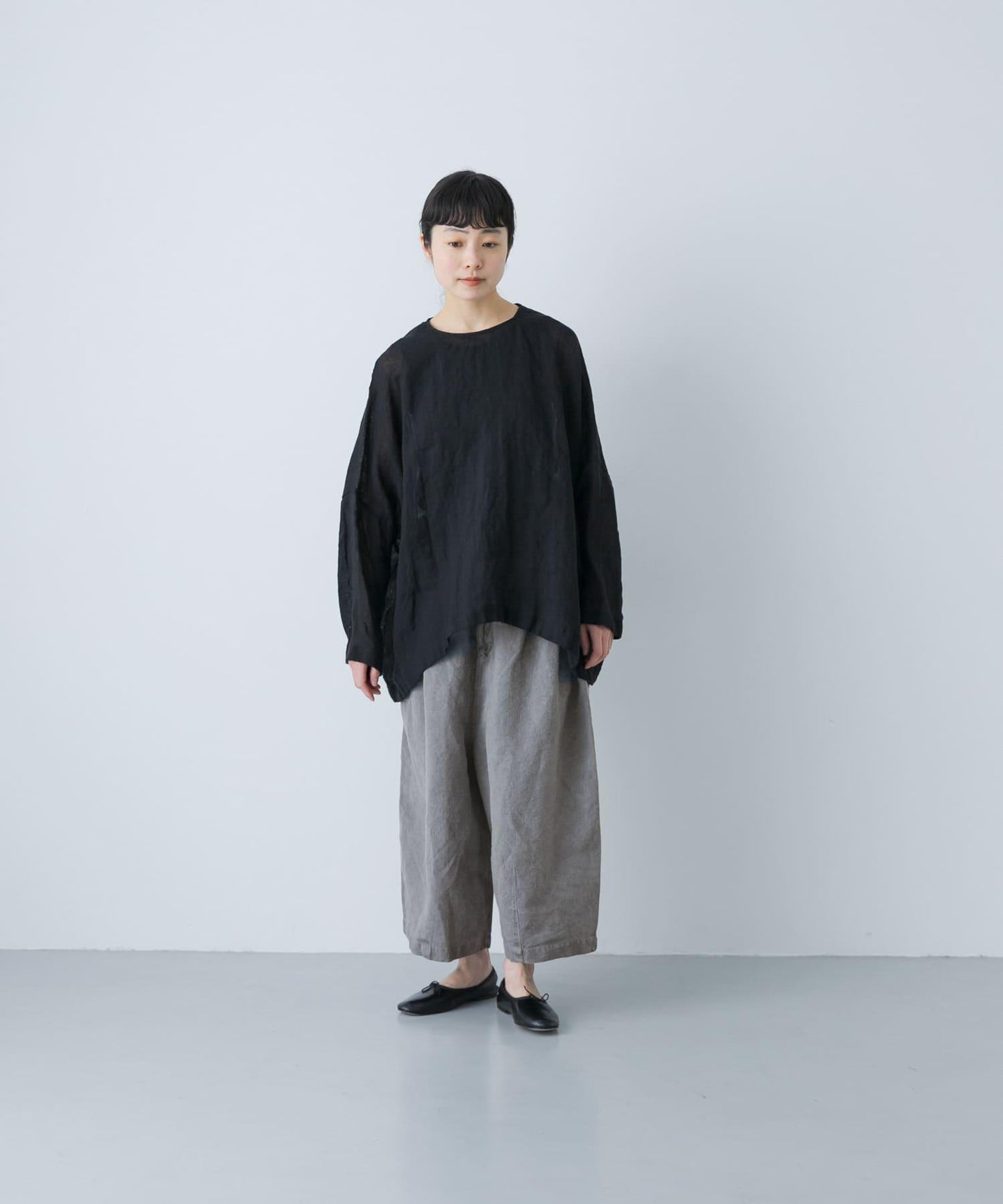 MITTAN 拉絨大麻面料 闊腿褲