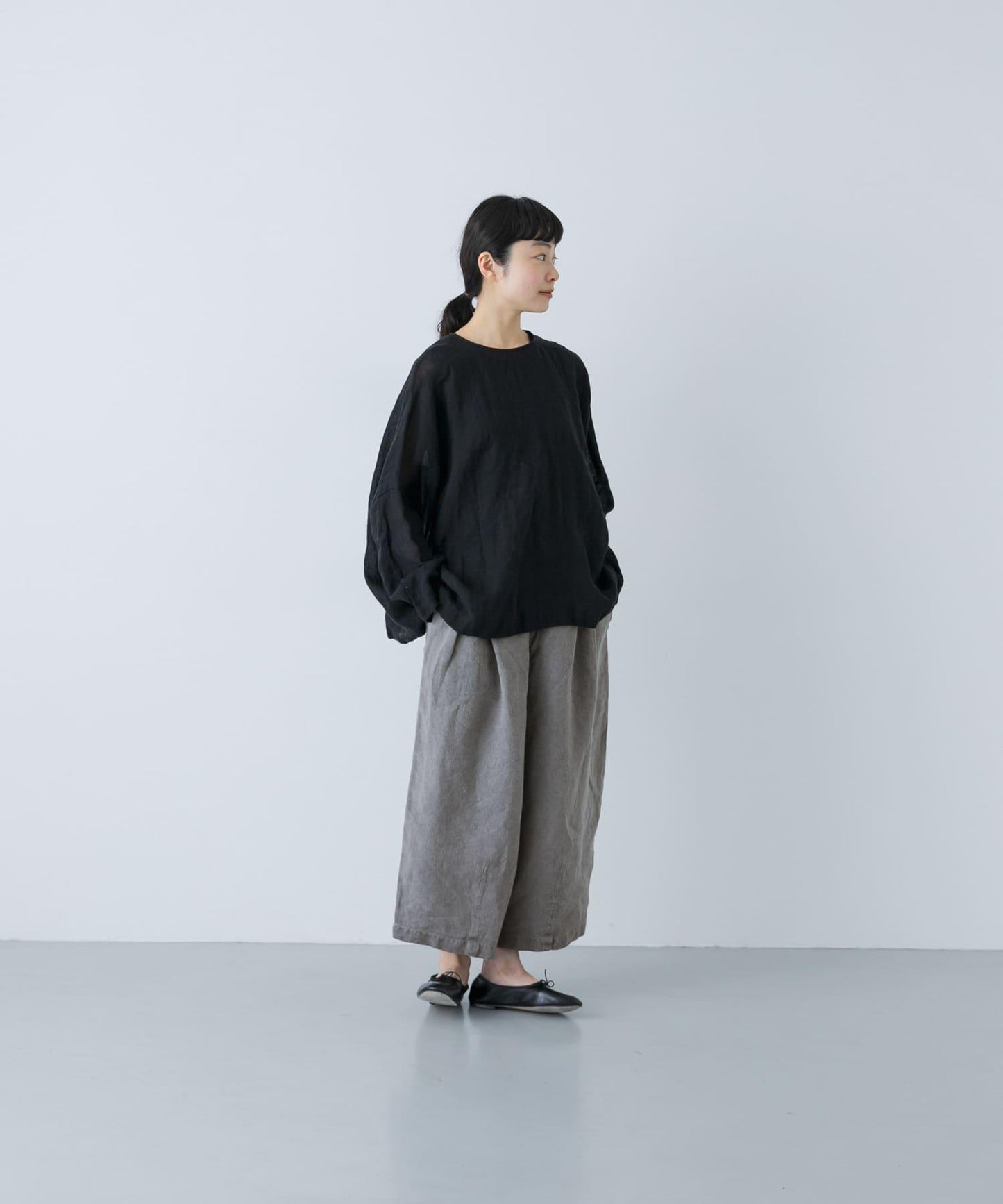 MITTAN 拉絨大麻面料 闊腿褲