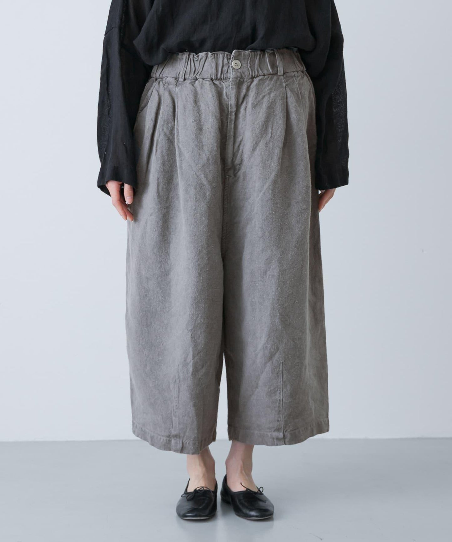 MITTAN 拉絨大麻面料 闊腿褲