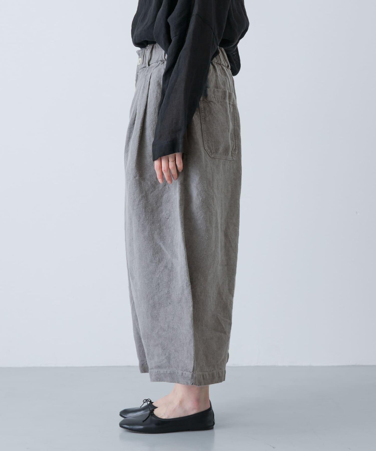 MITTAN 拉絨大麻面料 闊腿褲