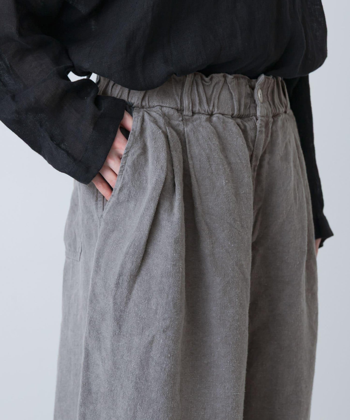 MITTAN 拉絨大麻面料 闊腿褲