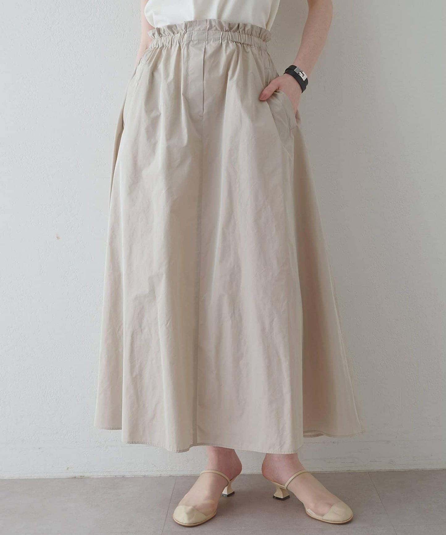 Drawing Numbers 塔夫綢褶皺半身裙