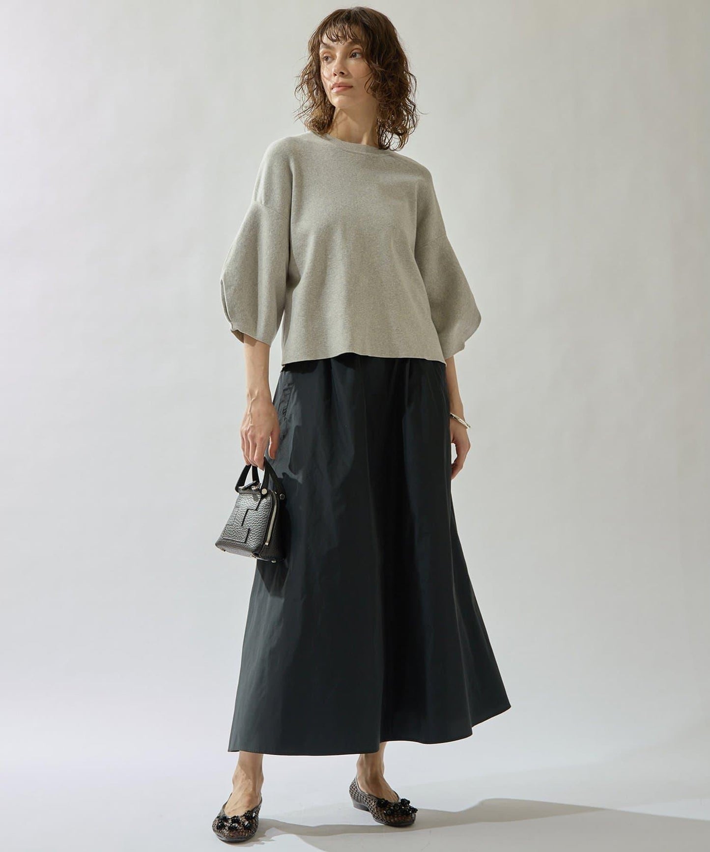 Drawing Numbers 塔夫綢褶皺半身裙