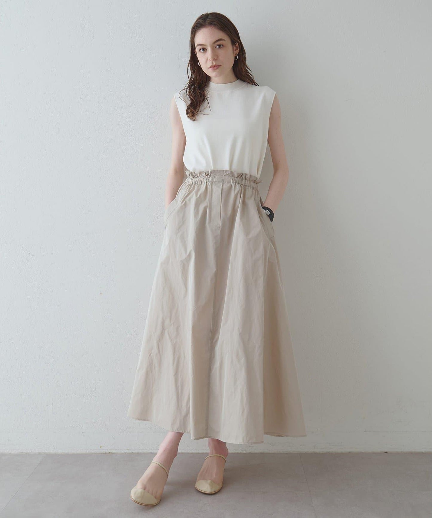 Drawing Numbers 塔夫綢褶皺半身裙