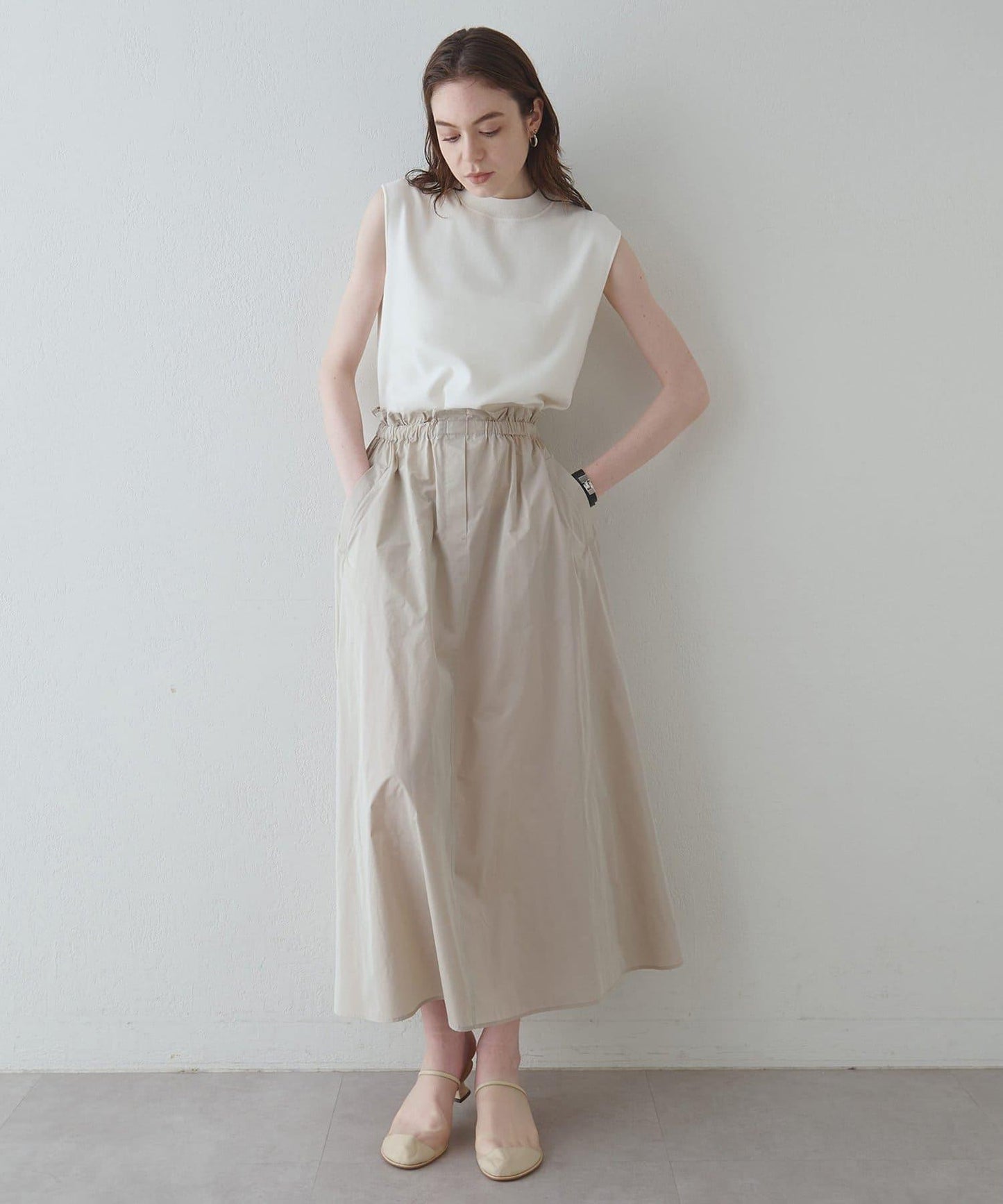 Drawing Numbers 塔夫綢褶皺半身裙