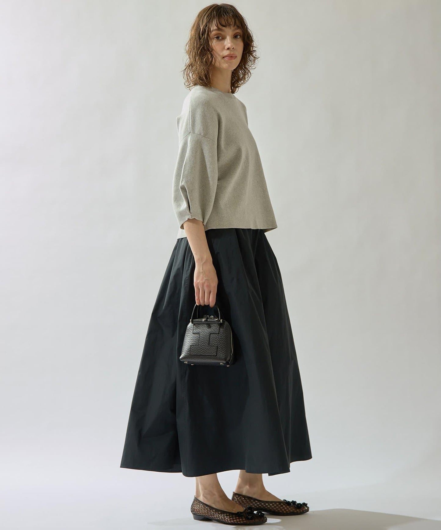 Drawing Numbers 塔夫綢褶皺半身裙