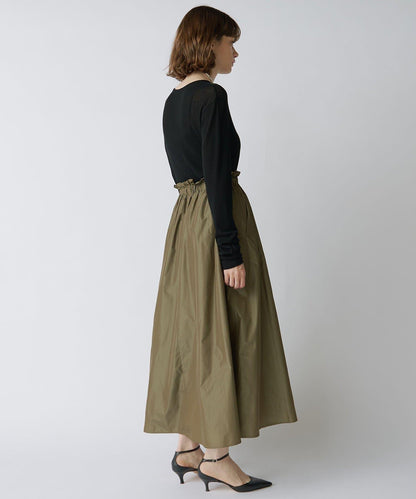 Drawing Numbers 塔夫綢褶皺半身裙