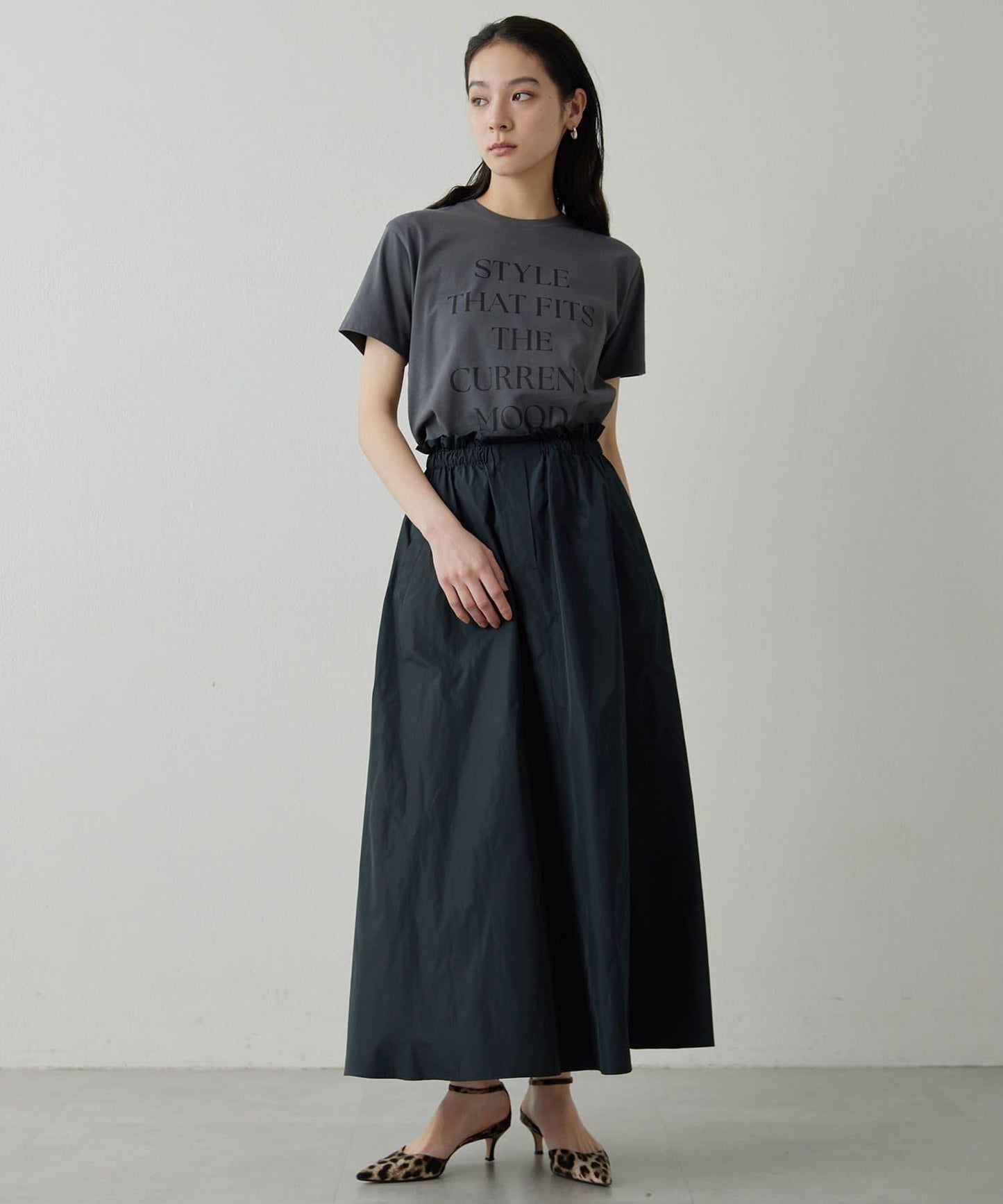 Drawing Numbers 塔夫綢褶皺半身裙