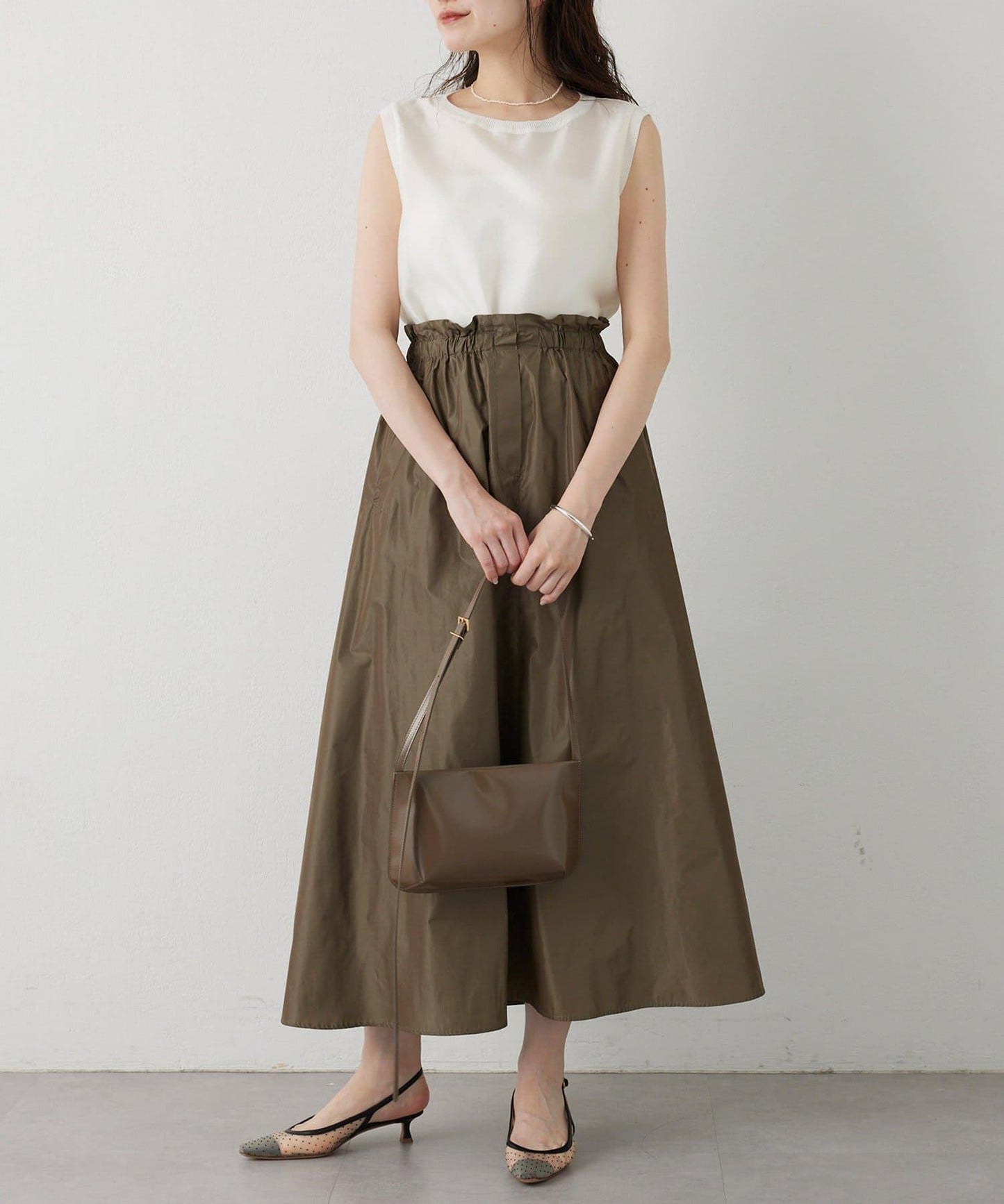 Drawing Numbers 塔夫綢褶皺半身裙