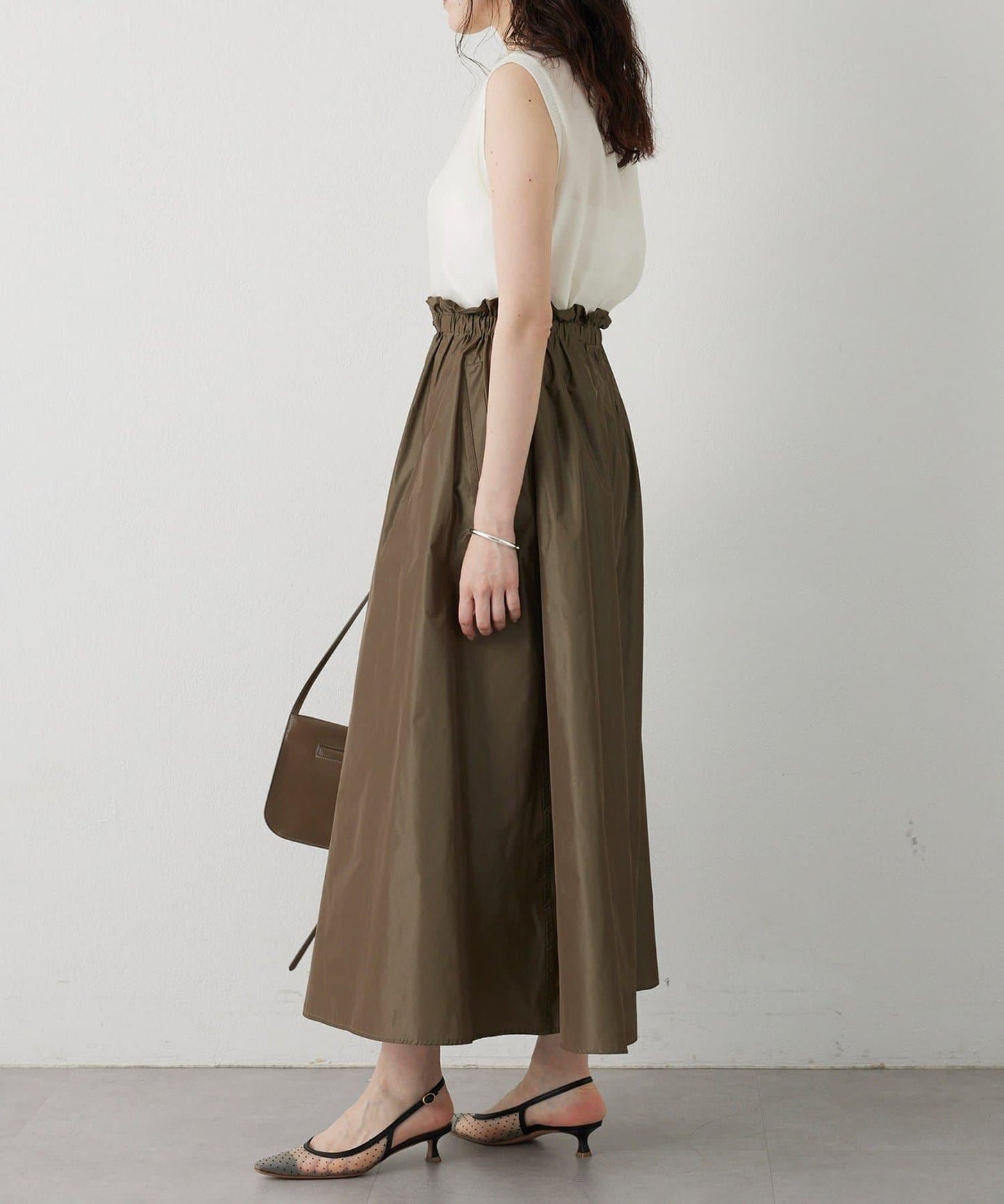 Drawing Numbers 塔夫綢褶皺半身裙