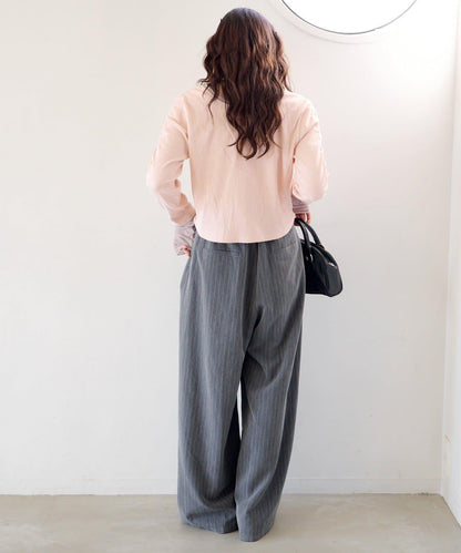 袖部網紗羅紋針織開衫