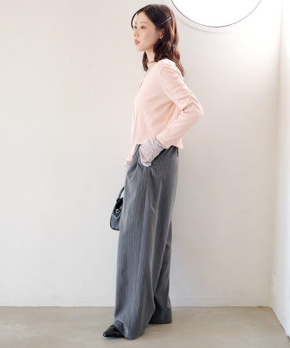 袖部網紗羅紋針織開衫