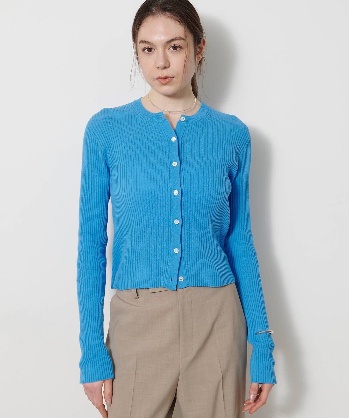 無縫羅紋針織開衫